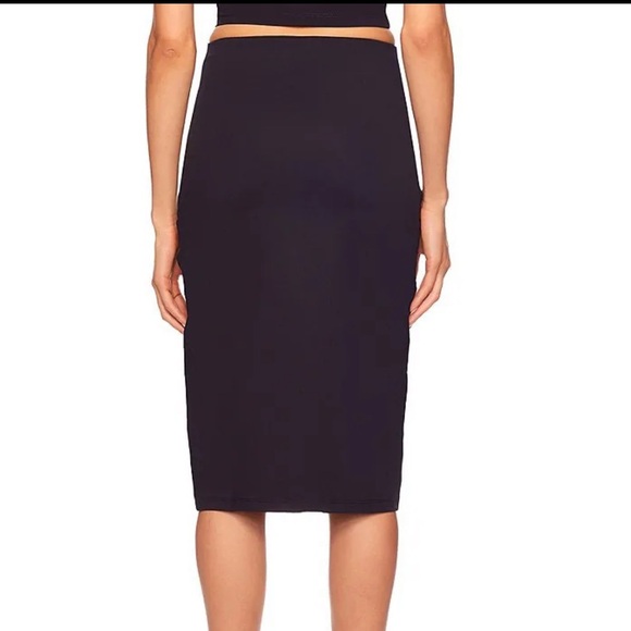 Susana Monaco Signature Stretch Knit Side Slit High Rise Midi Pencil Skirt - Picture 2 of 10